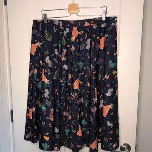 Modcloth Woodland Critter Midi Skirt